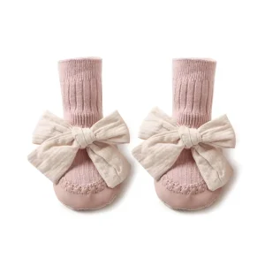 Korean Style Infant First Walker Slipper Newborn Baby Toddler Rubber Soles Floor Sock Shoes