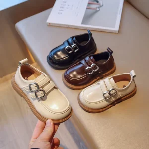 Korean Style Little Girl’s Spring Autumn Dress Shoes Princess Style Single Layer Soft Soled Casual Student Shoes for Girls Small