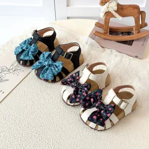 Korean Style Summer Kids Fashion Shoes Outwear Bow Sweet Baby Girl Flat Sandals