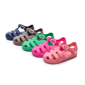 LANBO Model 009 Custom Logo Solid Color Children Anti slip Breathable Soft PVC Kids Slippers Sandals All Seasons
