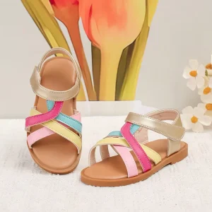 LSJX Injection Shoes Roman Flat Sandals Children Casual Shoes Kid Summer Leather Sandal Trendy Kids Shoes Beach Sandal