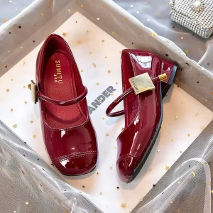 LSJX Kids Shoes Girl Casual Shoes Dress Designer Shoe Trendy Flat Leather Shoes Baby Girl Shoes Children’s Shoes Boy and Girl