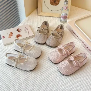 Lace Design Summer Kids Garden Shoes Cute Children’s Wedding Dress Shoe Fashion Trend Light Weight Girls Princess Shoe