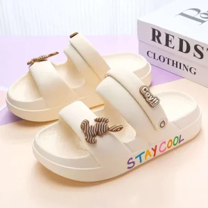 Lady’s Kids Summer Outdoor EVA Flat Sandals Children Breathable Anti-Slip Quick-Drying Slides Women’s EVA Slippers Flats Shoes