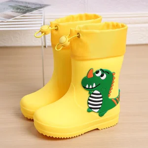 Large Children’s Cute Cartoon Rain Boots Waterproof Rubber Shoes for Boys and Girls Non Slip Kindergarten Baby Overshoes