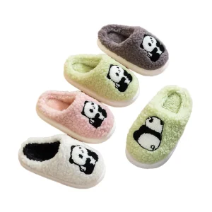 Large Size Indoor Home Slippers for Kids Winter Warm Mao Mao Style with Closed Toe for Boys and Girls