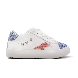 Latest Glitter Children’s Baby Shoes 1 to 2 Years Teenage Girls Sport Shoes Custom Star Upper Shoes Sneakers for Kids