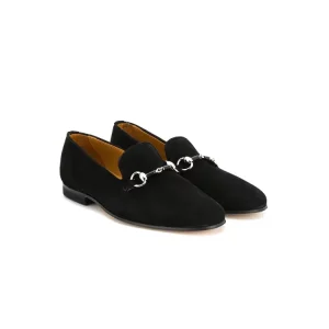 Latest Slip On and Flat Sole Kids Quality Shoes Silver Tone Hardware Boys Suede Black Loafers Shoes
