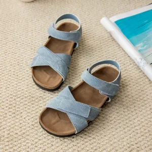 Latest Style Summer Children Outdoor Shoes Denim Sandals for Girls