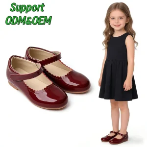 Leather Girls Casual Shoes Luxury Shiny Wedding Party Shoes for Girls Kids Toddler Mary Jane Shoes
