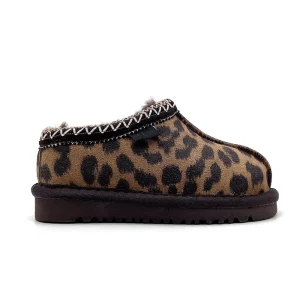Leopard Design Custom Snow Boots and Logo Genuine Leather Little Girls Winter Shoes New Styles Casual Kids Fur Boots