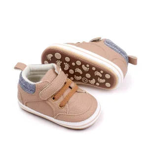 Light Colored Flat Soft Leather Baby Boys Shoes Toddler Shoes Babies’ Anti Slip Walking Shoes