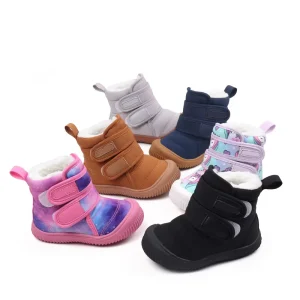 Light Weight Kids Snow Shoes Warmly Fur Trim Lined Baby Winter Shoes