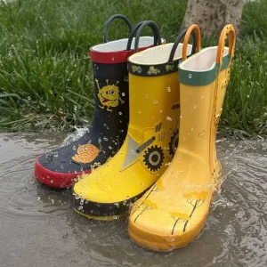 Light Weight Soft Waterproof Rubber Wellington Boots Summer Hard Wearing Gardening Mud Rain Boots for Kids with Handle