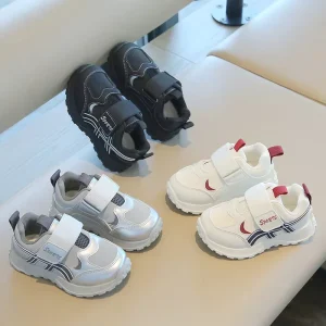 Lightweight All Seasons Children Shoes Boys and Girls Casual Flat Soft Soles Shoes for Active Babies