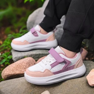 Lightweight Breathable Running Sneakers for Boys & Girls Hook and Loop Fastener Closure School Kids Shoes