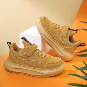 Lightweight Leather Waterproof Casual Running Sneakers for Boys Children’s Sport Shoes Fashionable Design for Middle School Kids