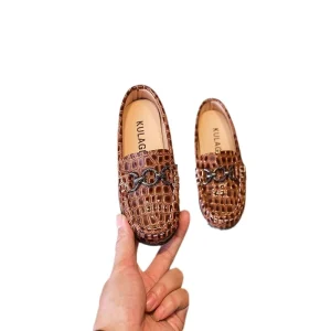 Lightweight Non Slip Flat Shoes Slip on Kids Loafer Shoes Dress Shoes Classic Leather Loafer for Kids Boys