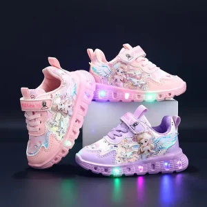 Lightweight Princess Girls Sports Casual Baby Flats Shoes Little Kids’ Sweet Style Casual Shoes with Light
