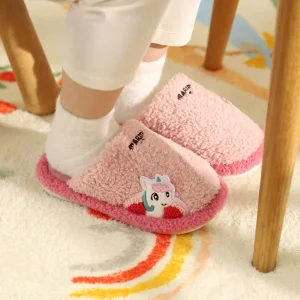 Lightweight Toddler Indoor Shoes Comfortable Non Slip Grip for Boys and Girls Cotton Padded Kids Slippers for Home Use