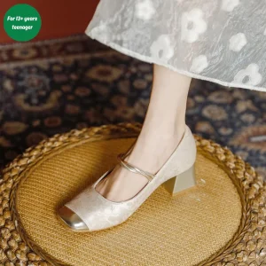 Lightweight White and Black Dress Shoes for Girls Children’s School Student Attire for Summer Autumn Seasons