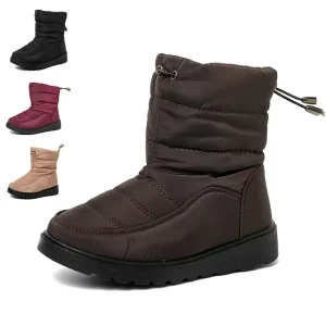 Lightweight Winter Mid-calf Shoes for Kids European Size 26-34 Youths Waterproof Snow Boots for Kids