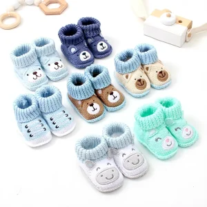Lionbear Cotton Crochet Casual Shoes Newborns Handmade Unisex Infant First Walkers Soft Animal Flower Design Baby Booties 0 3