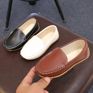 Little Kid Boys Girls Soft Slip-on Loafers Dress Flat Shoes Anti-Slippery Breathable Summer Lighted