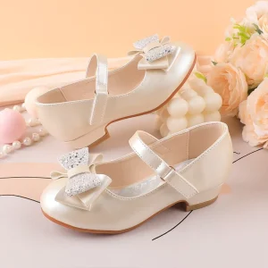 Little Kid Girls Elegant Princess High Heel Pumps Fashionable bow glitter Summer Party Wedding Stage Performance