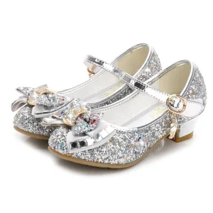 Little Kids Girls Dress Pumps Glitter Sequins Princess Low Heels Mary Jane Party Dance Shoes Rhinestone Sandals