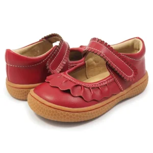 Livie & Luca Ruche Red Scarlet Mary Jane School Shoe Black for Girls and Kids
