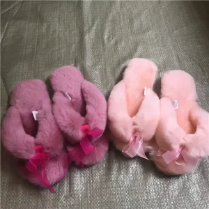Long Curly Tibetan Sheepskin Kids Uggs Slippers