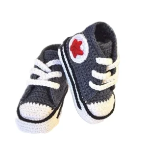 Lovely Crochet Baby Sport Shoes Hand Sneakers Baby Crochet Booties With Custom Design