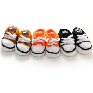Lovely Crochet Baby Sport Shoes Hand Sneakers Baby Crochet Booties With Custom Design