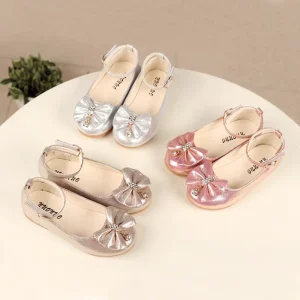 Lovely Design Spring Autumn Sweet Kids Wear Bow Dance Party Princess Flat Dress Shoes for Girls
