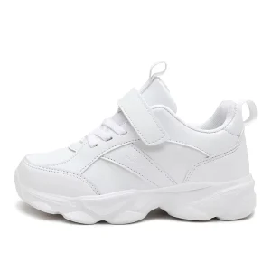 Low MOQ Children’s White Shoes High Quality PU Light weight Kids Back to School Shoes Casual Student Shoes