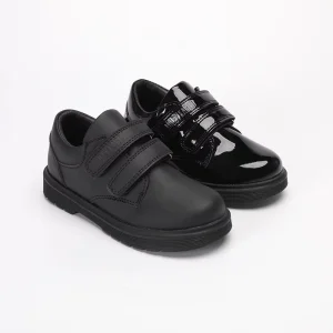 Low MOQ Custom Student’s Black White School Uniform Children Kids Lightweight Breathable Summer PU Leather Dress Shoes