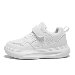Low MOQ Kids Back to School Shoes Custom Logo Lightweight Soft Sole White Black Casual Sports Shoes Sneaker