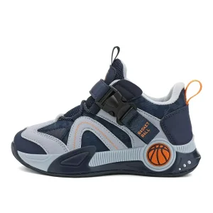 Low MOQ Winter Warm Cotton Boys and Girls Shoes, Custom Outdoor Sports Basketball Style Kids Sneakers