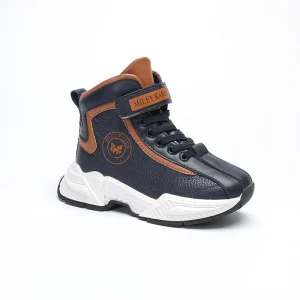 MILEY KAREN Customized Designs OEM&ODM Factory Fashion Kids High Top Winter Boots for Boys Girls Buckle Strap PU Upper Anti Slip