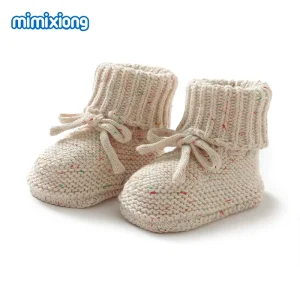 MIMIXIONG Oeko Tex Infant Baby Knitted Fleck Cotton Newborn Baby Socks Toddler Shoes