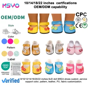 MSYO 7cm Multi style Doll Shoes for 18 Inch Girl Doll Colorful Casual Sneakers & Dress Flats