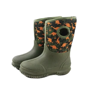 Manufacture Customized LOGO Kids Warm Mud Gumboots Waterproof Neoprene Toddler Rubber Rain Boots Winter Autumn