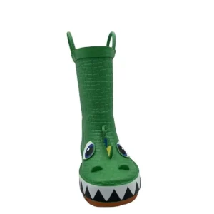 Manufacture Half Custom Dinosaur Shark Print Kids Rubber Green Rain Boots