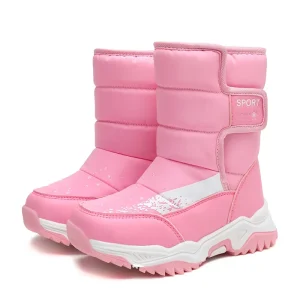 Manufacturer Children Outdoor Thick heeled Cotton Shoes Snow Breathable High Cut Snowproof Warm Footwear Snow Shoes for Kids