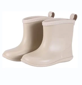 Manufacturer OEM Solid Color Kids Half PVC Rainboots Rain Shoes Boots for Children