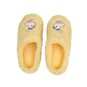 Manufacturer Winter Home Plush Slippers Yellow Pink Cute Customized Patterned Kids Slippers