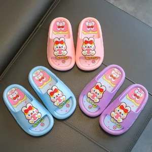 Manufacturers Direct Sales of Children’s Slippers Cute Cartoon Rabbit Home PVC Non slip Summer Slippers for Boys and Girls