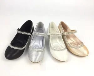 Mary Jane Princess Shoes Glitter Formal Wedding Dress Low Heel Baby Girl Summer Height Increasing Kids Solid Shoes