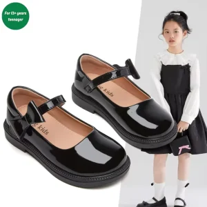 Mary Jane Shoe Dress Designer Shoe Casual Shoe Black Flat Leather Shoe School Shoe